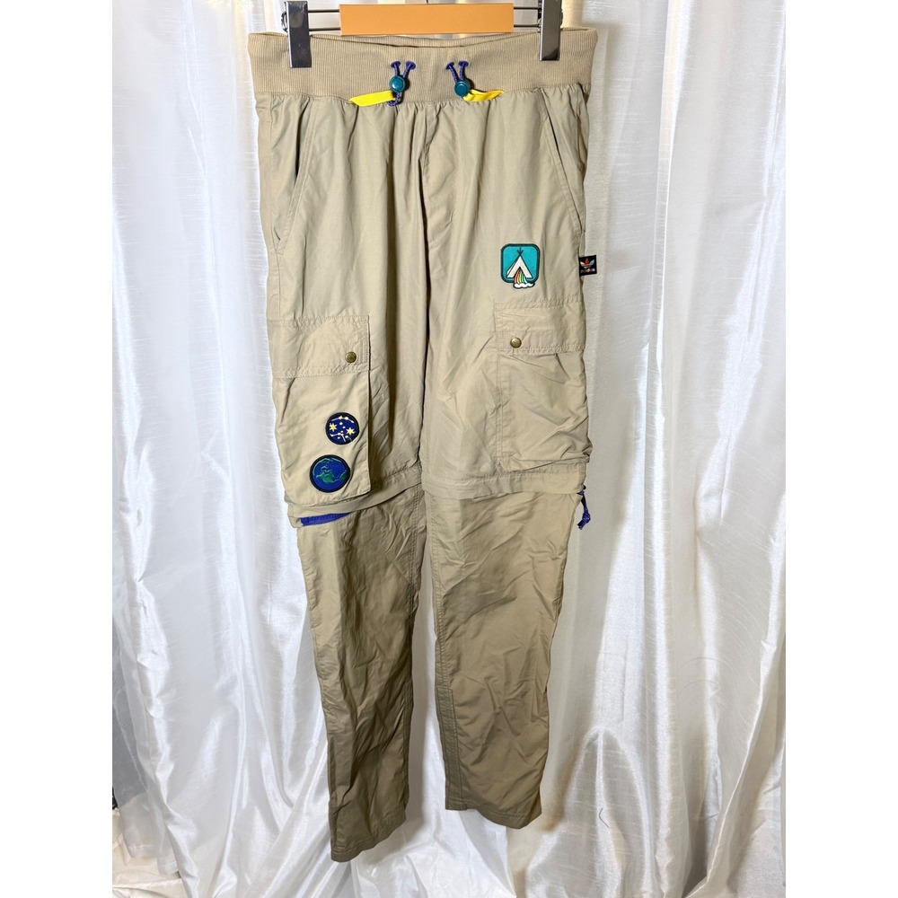Adidas Pharrell Williams Hu Hiking Pants Mens S Tan Convertible Cargo Patches
